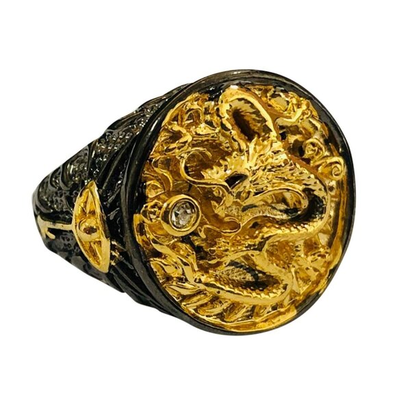 Men's Gold "The Rising Dragon" Capitan Collection Ring - Picture 4 of 9